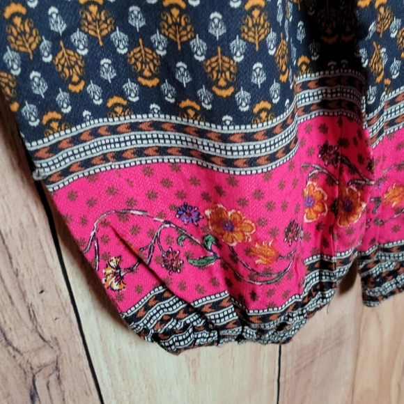 NWT Anthropologie Smocked Balloon Leg Pants in Blue Motif - Picture 6 of 9